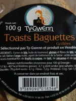 Toasts baguettes grillés