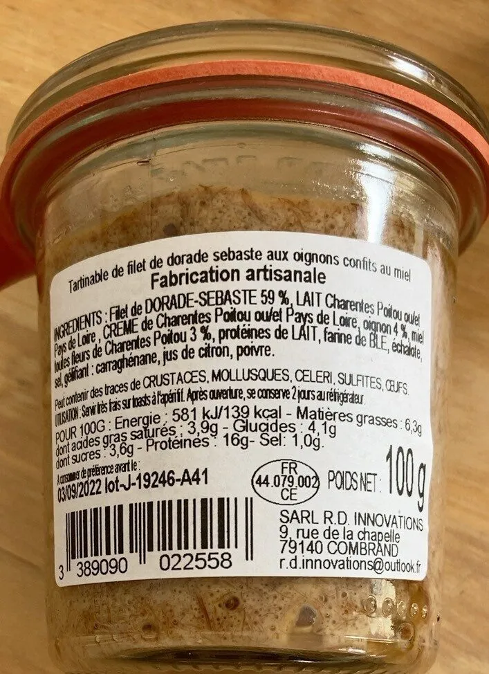 Tartinable filet de dorade