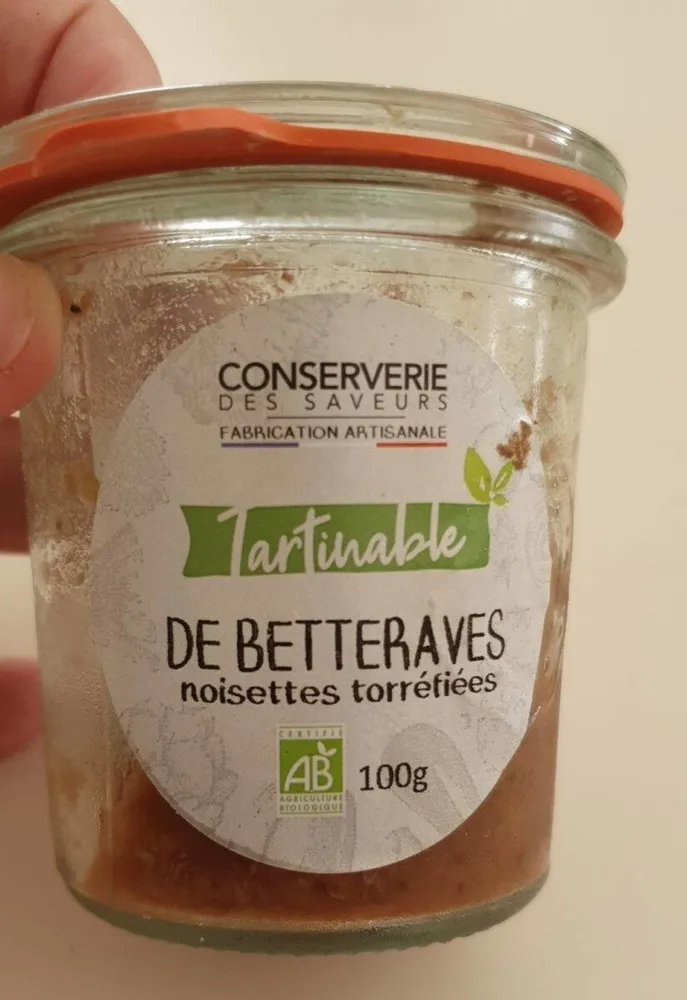 Tartinable de betteraves noisettes torréfiées