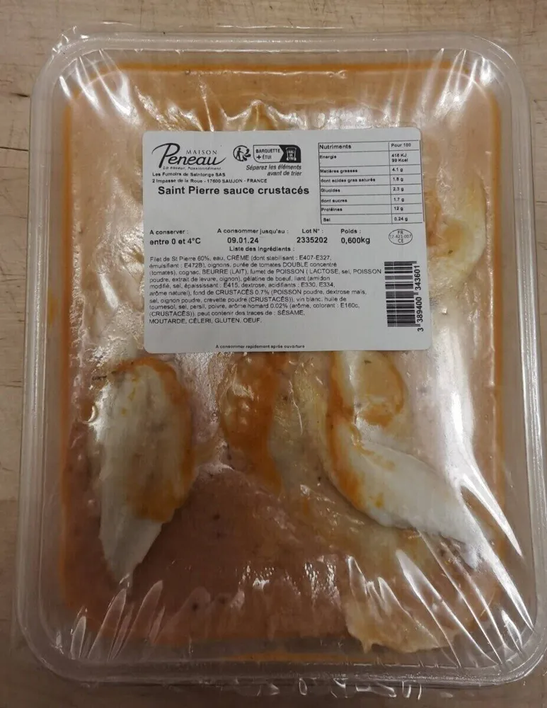 Saint pierre sauce crustacés
