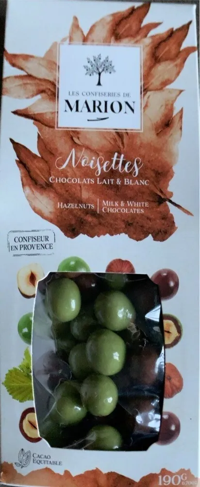 Noisettes chocolats lait et blanc