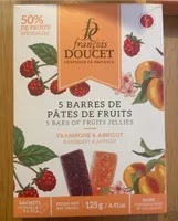 5 barres de pâtes de fruits framboise & abricot