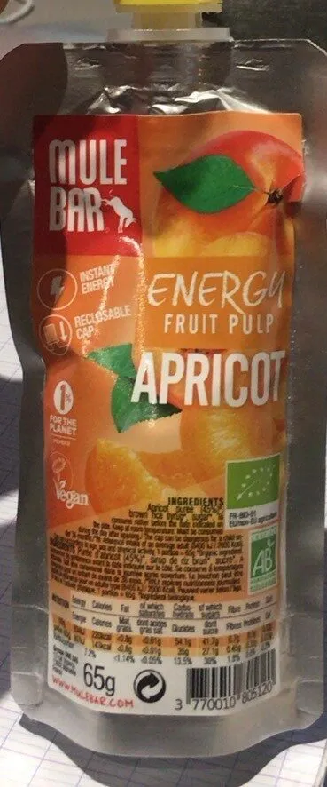 Mule bar energy fruit pulpe abricot