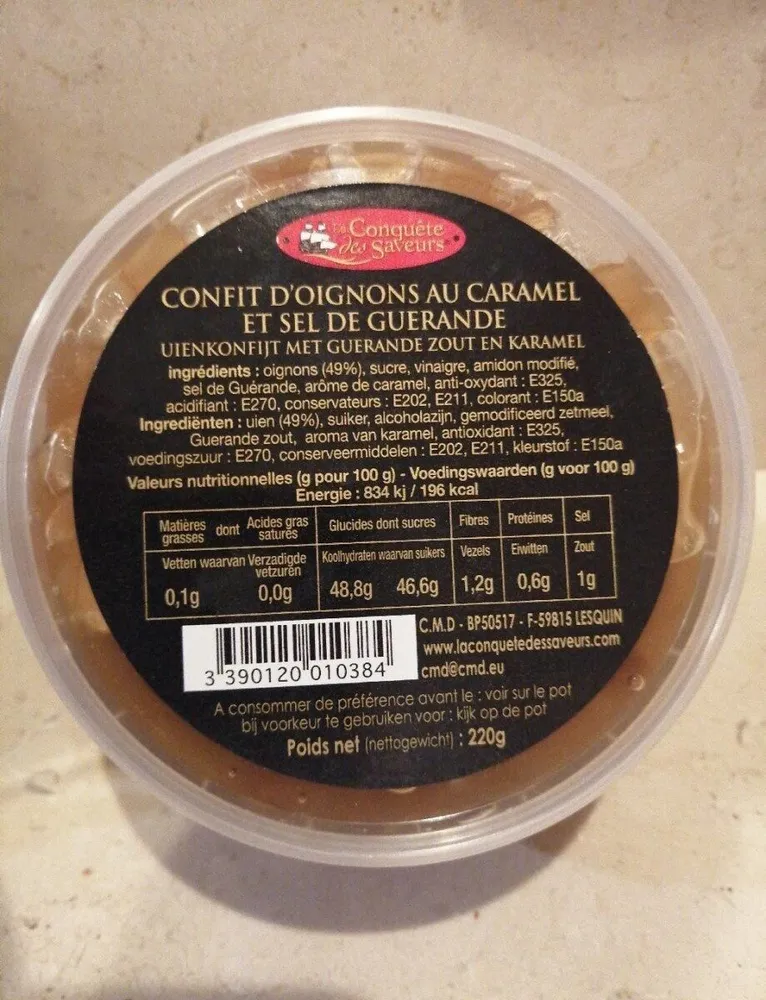 Confit d'oignons au caramel et sel de guerande