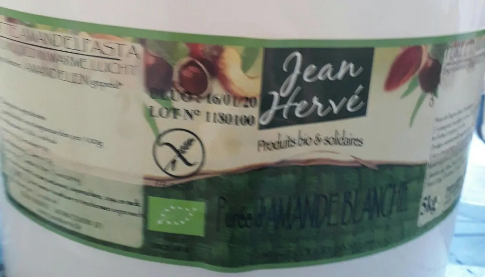 Purée d'amandes blanches