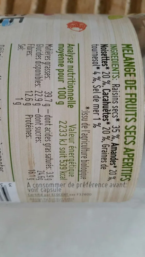 Mélange de Fruits Secs Apéritifs