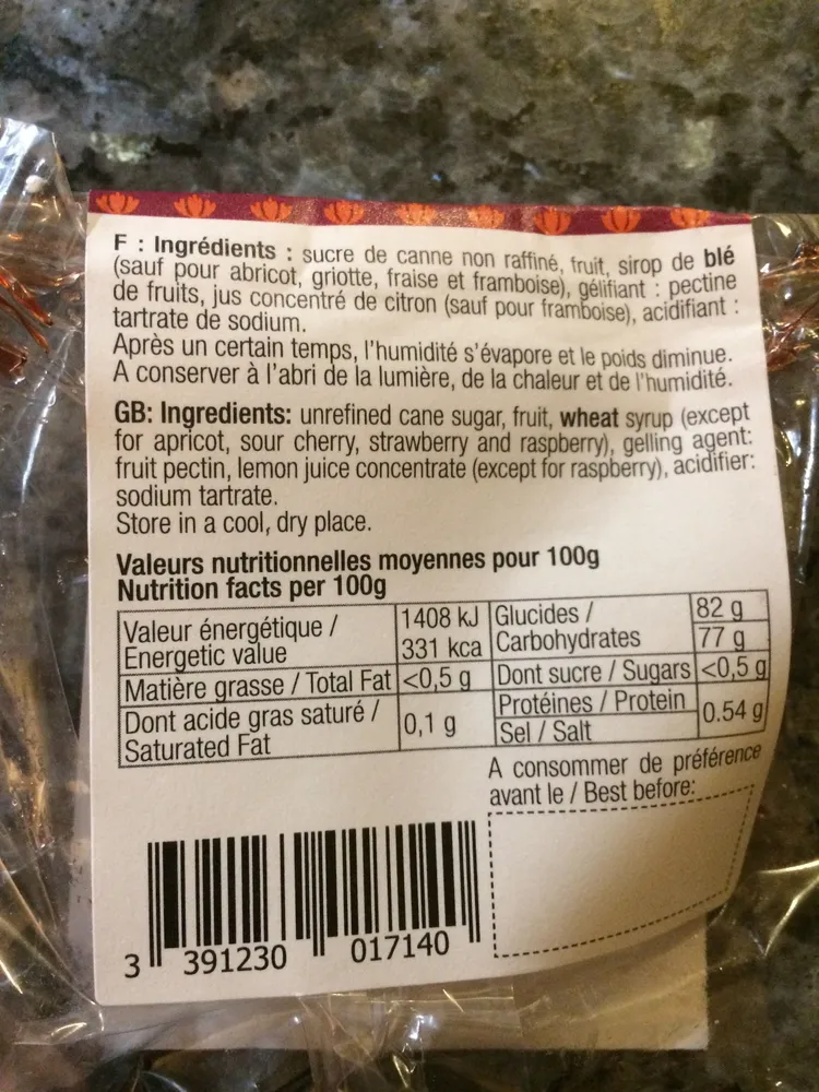 Pâte de fruits