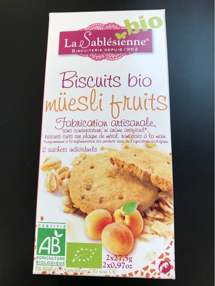 Biscuits bio muesli fruits