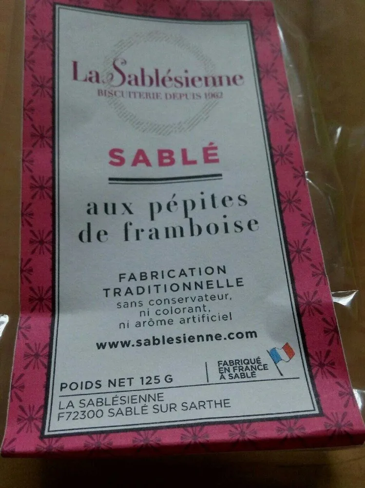 Sablé aux pépites de framboise
