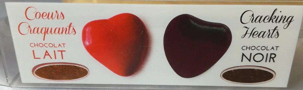 Cœurs Craquants Chocolat Noir ou au Lait