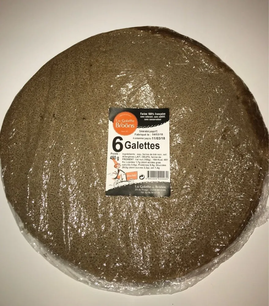 6 galettes de sarrasin fraiches La Galette de Broons
