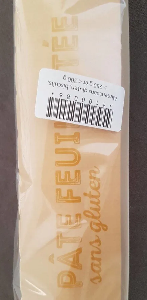 Pâte feuilletée sans gluten