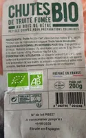 Chutes de truite fumée au bois de hêtre bio