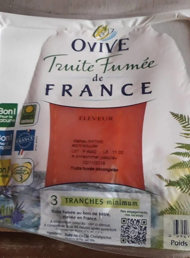 Truite fumée de France
