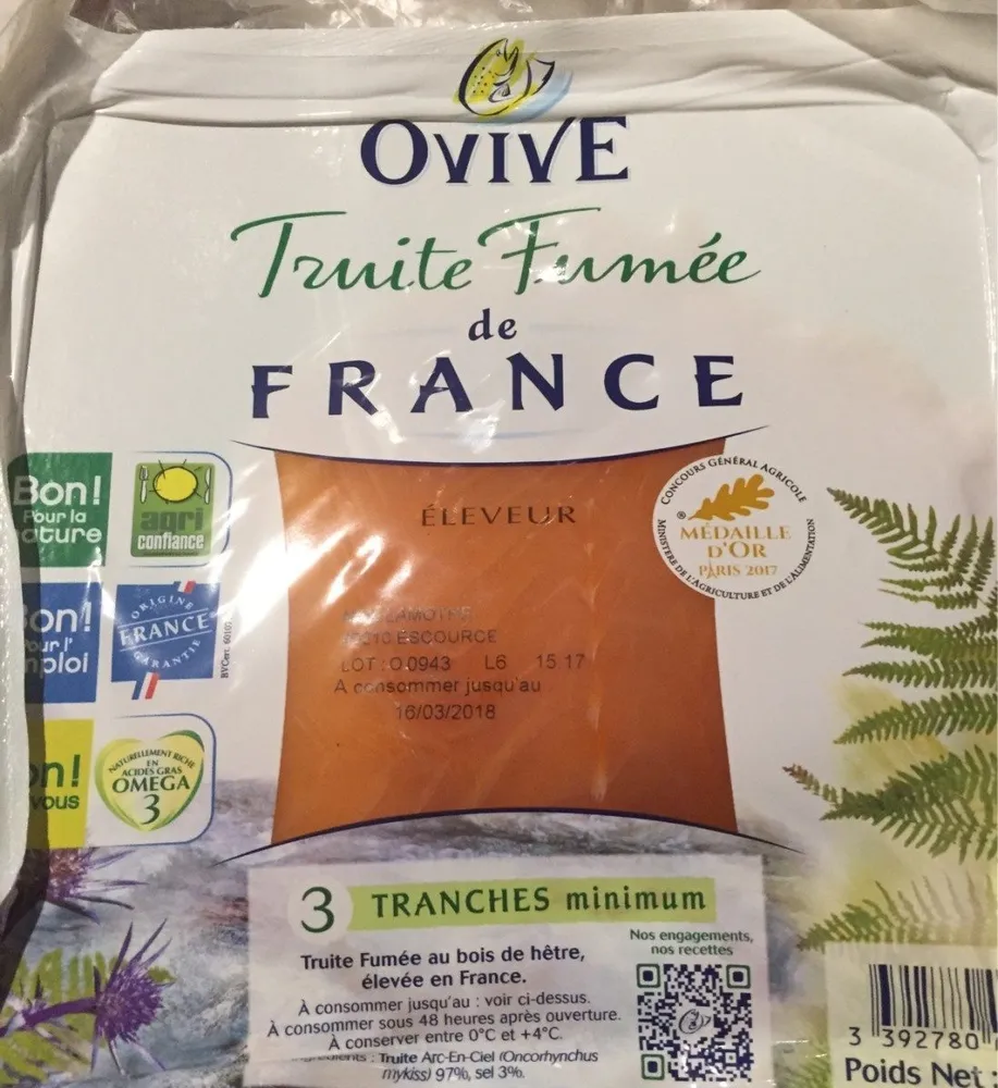 Truite fumée de France