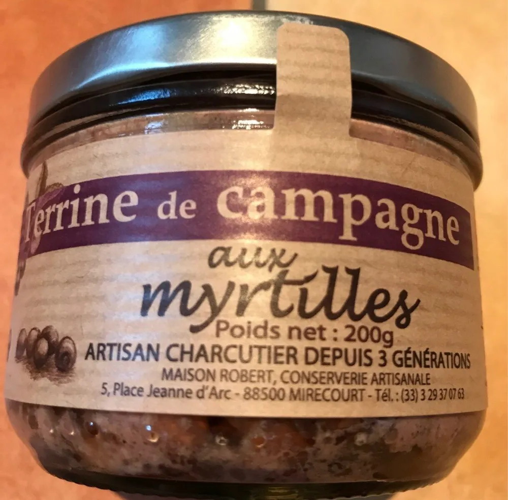 Terrine de campagne aux myrtilles