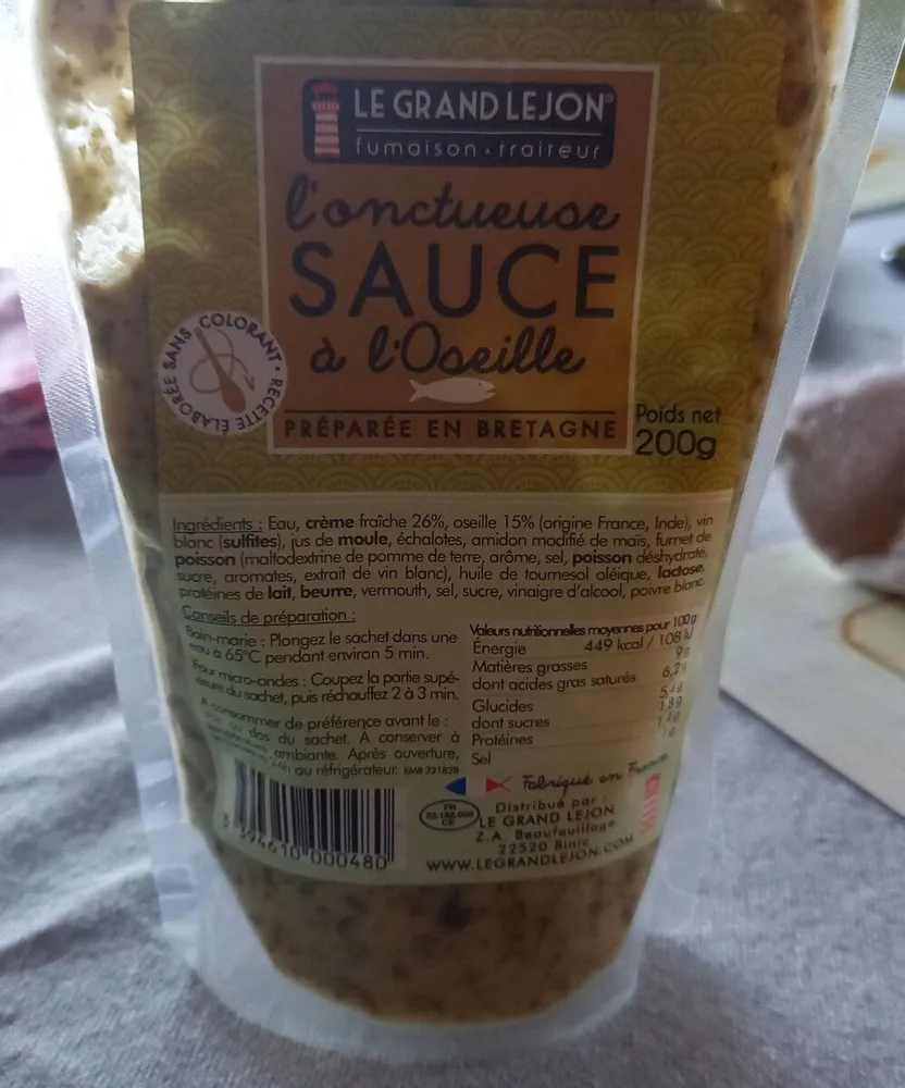 L'onctueuse sauce à l'oseille