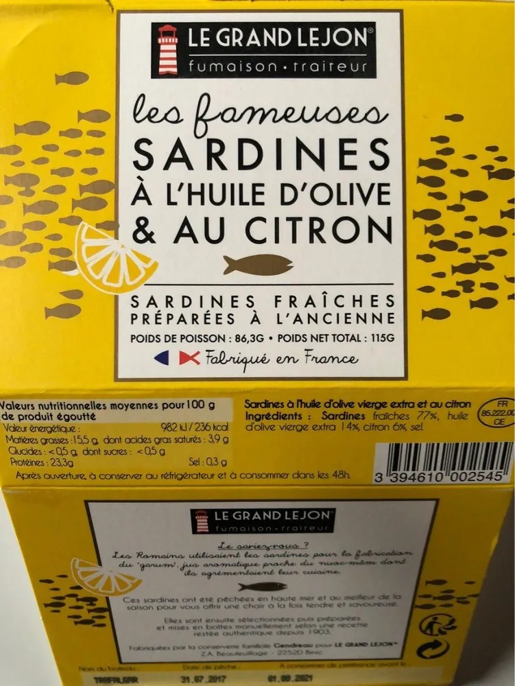 Sardines à l'huile d'olive & au citron