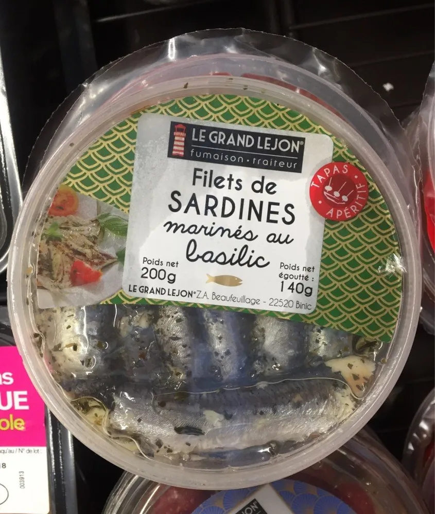 Filet sardine au basilic