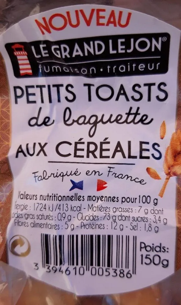 Petits toasts de baguette aux céréales