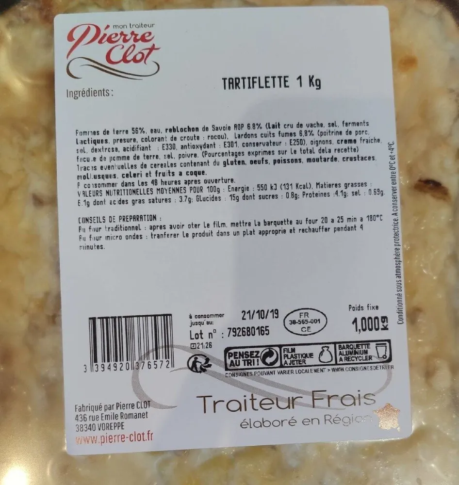 Tartiflette Pierre clot