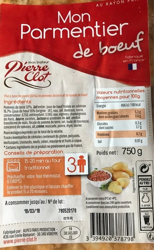 Mon parmentier de boeuf