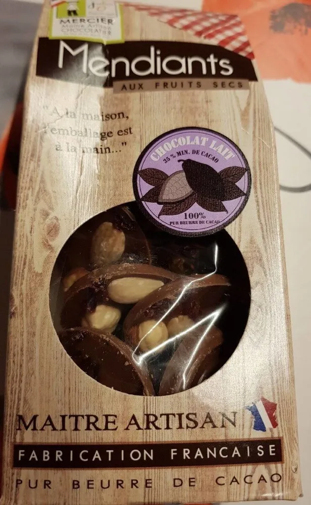 Mendiant chocolat au lait boîte