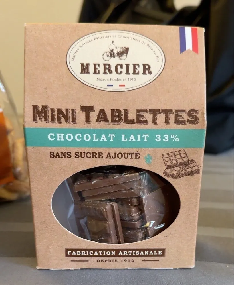 chocolat lait mini tablettes