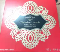 Coffret Valrhona Par Christian Lacroix 16 Bonbons De Chocolat Noir
