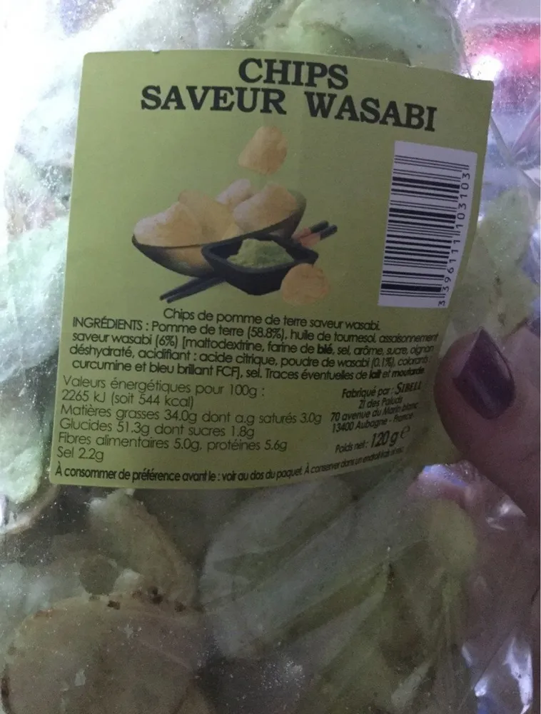 Chips saveur wasabi