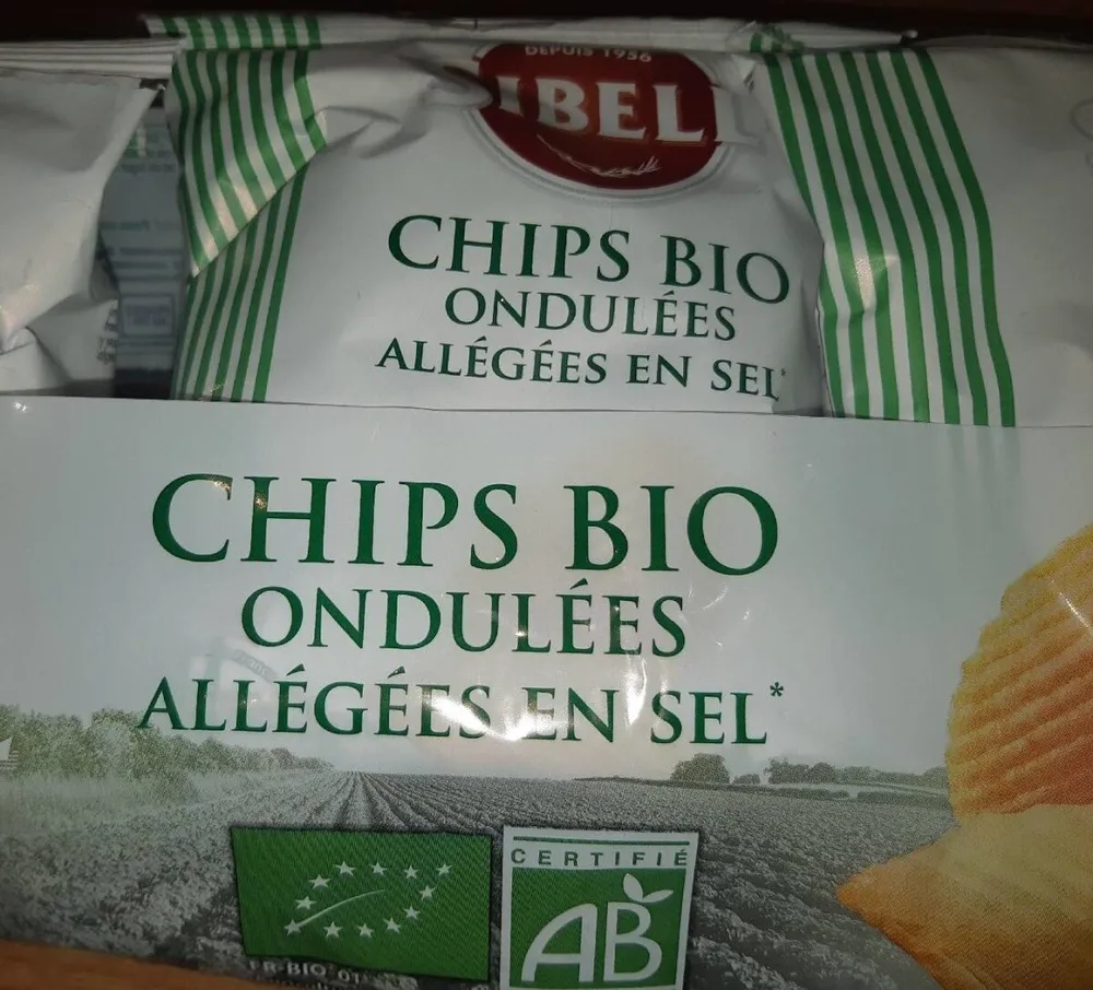 Chips bio ondulées allégées en sel