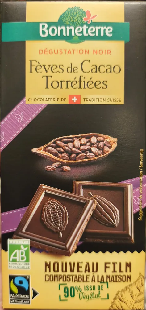 Chocolat Noir Fèves de Cacao Torréfiées