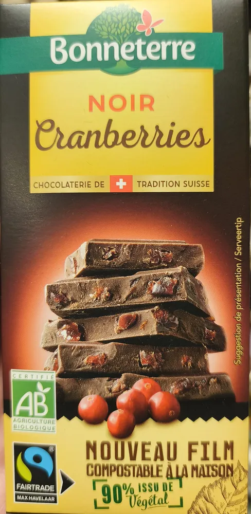 Chocolat noir cranberries