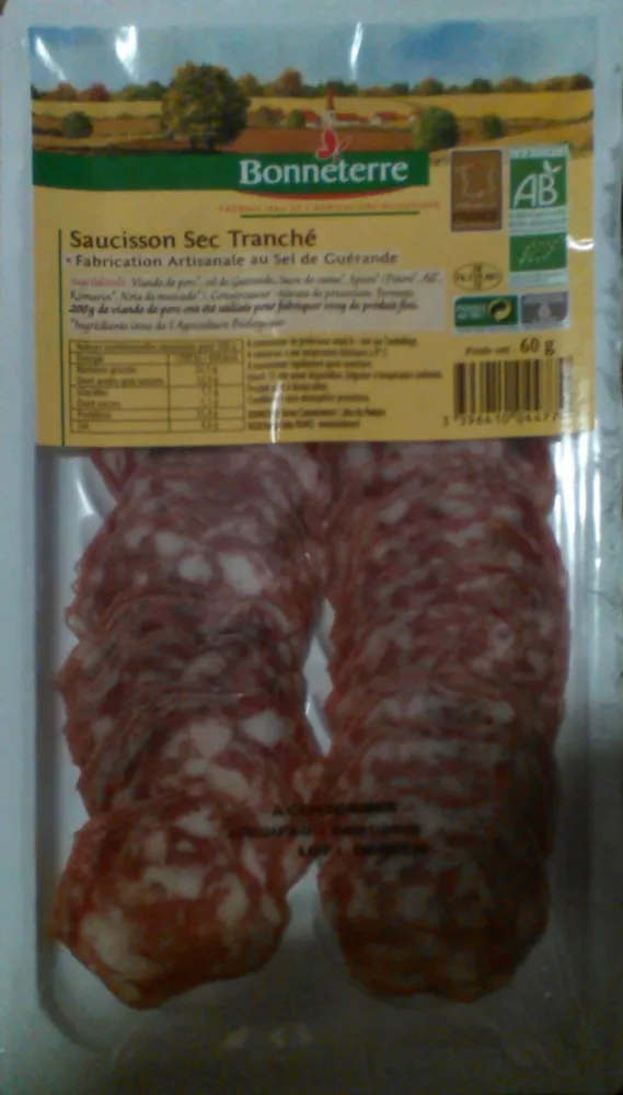 Saucisson sec tranché