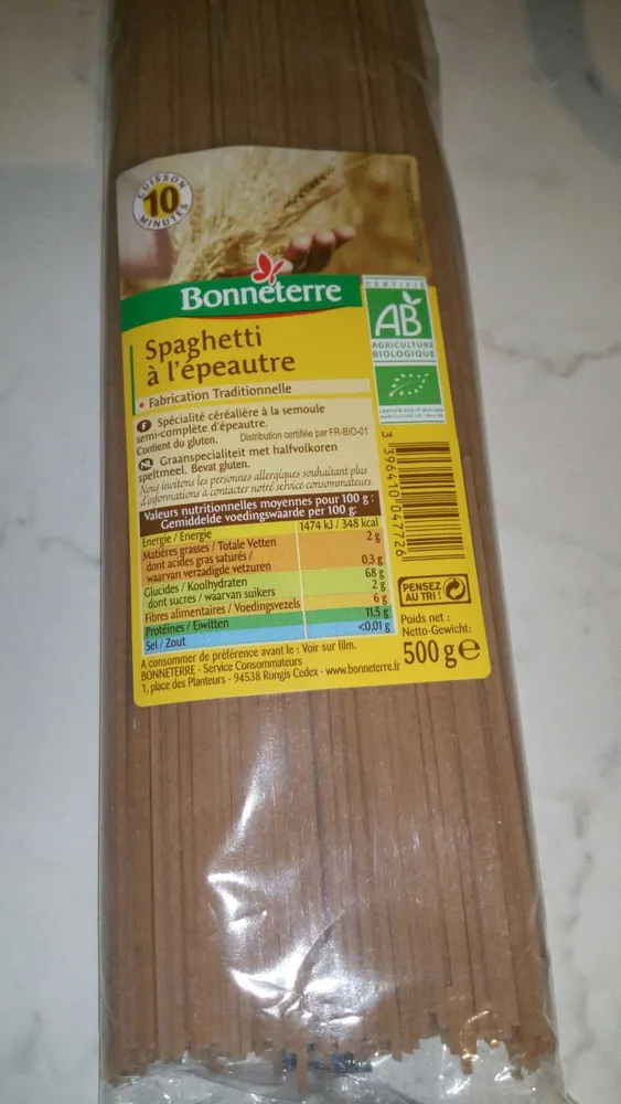 Spaghetti à l'épeautre