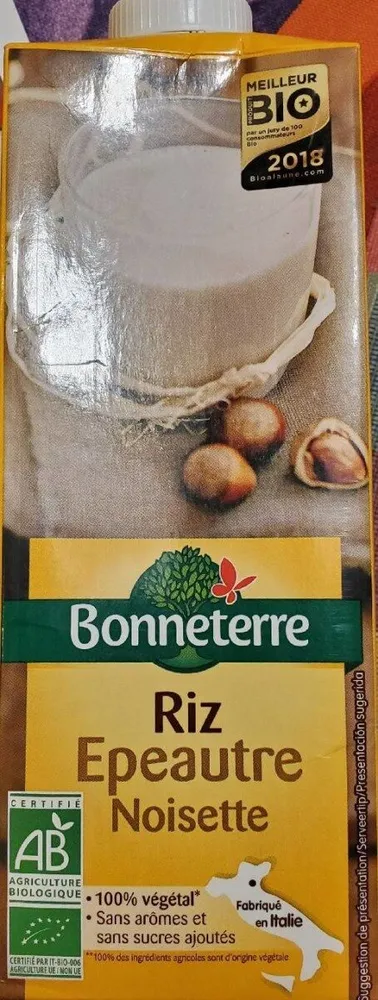 Boisson riz épeautre noisette