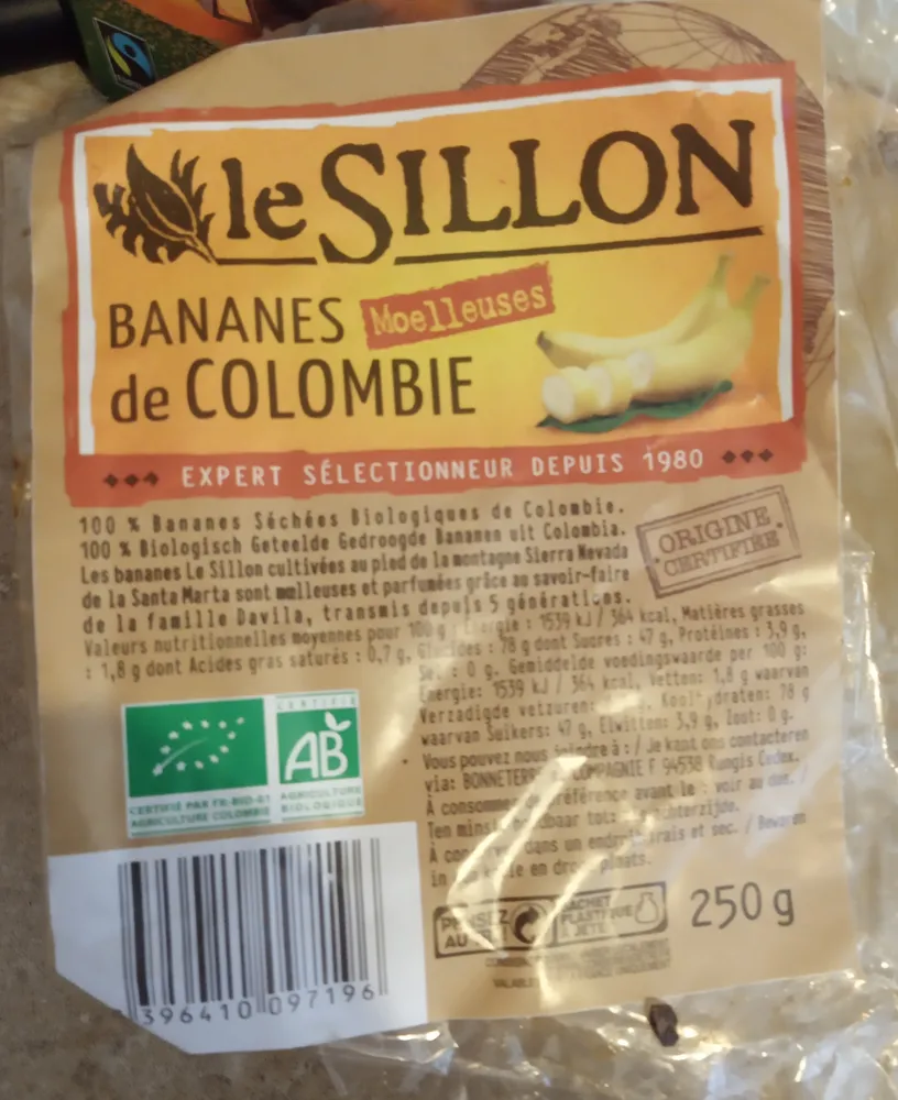 Bananes moelleuses de colombie