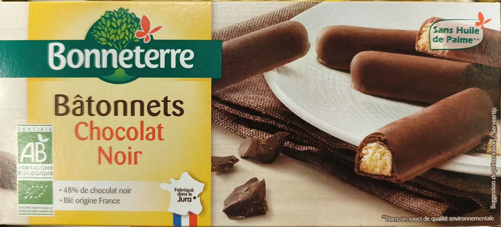 Bâtonnets chocolat noir