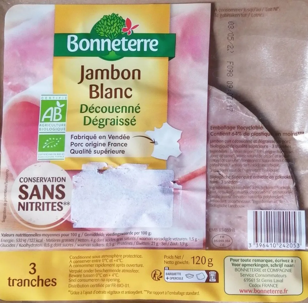 Jambon blanc découenné