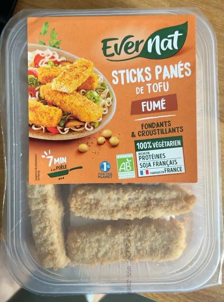 Sticks panés de tofu fumé