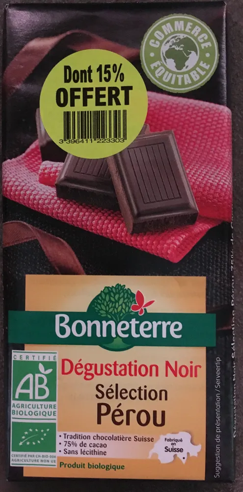 Dégustation Noir Sélection Pérou