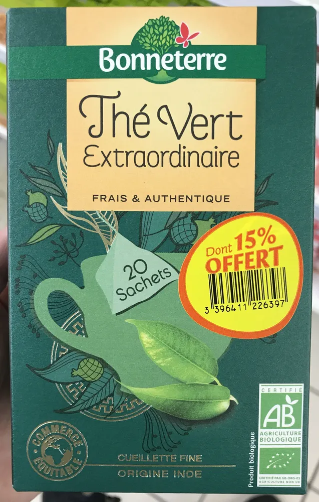 Thé vert extraordinaire (dont 15% offert)