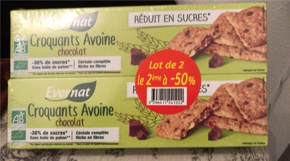 Croquants Avoine Chocolat