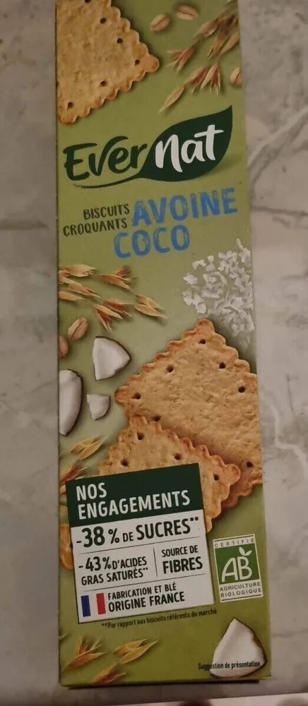 Biscuits croquants Avoine Coco