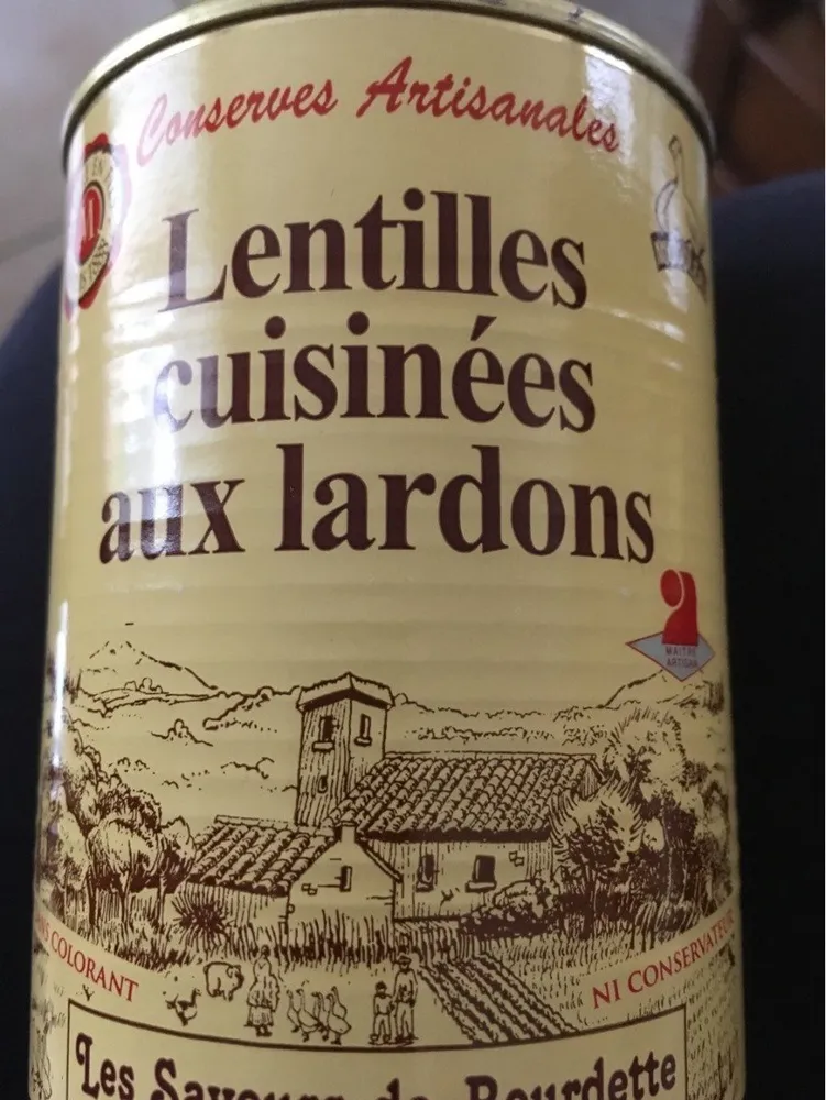 Lentilles cuisinées aux lardons
