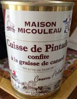Cuisse de pintadeconfite a la graisse de canard