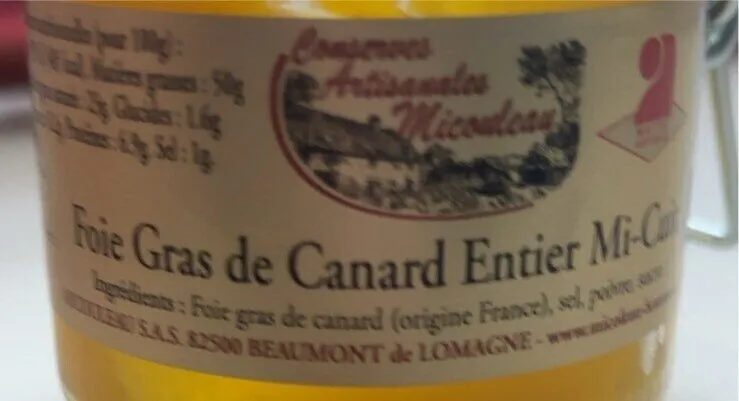 Foie Gras de Canard Entier Mi-Cuit