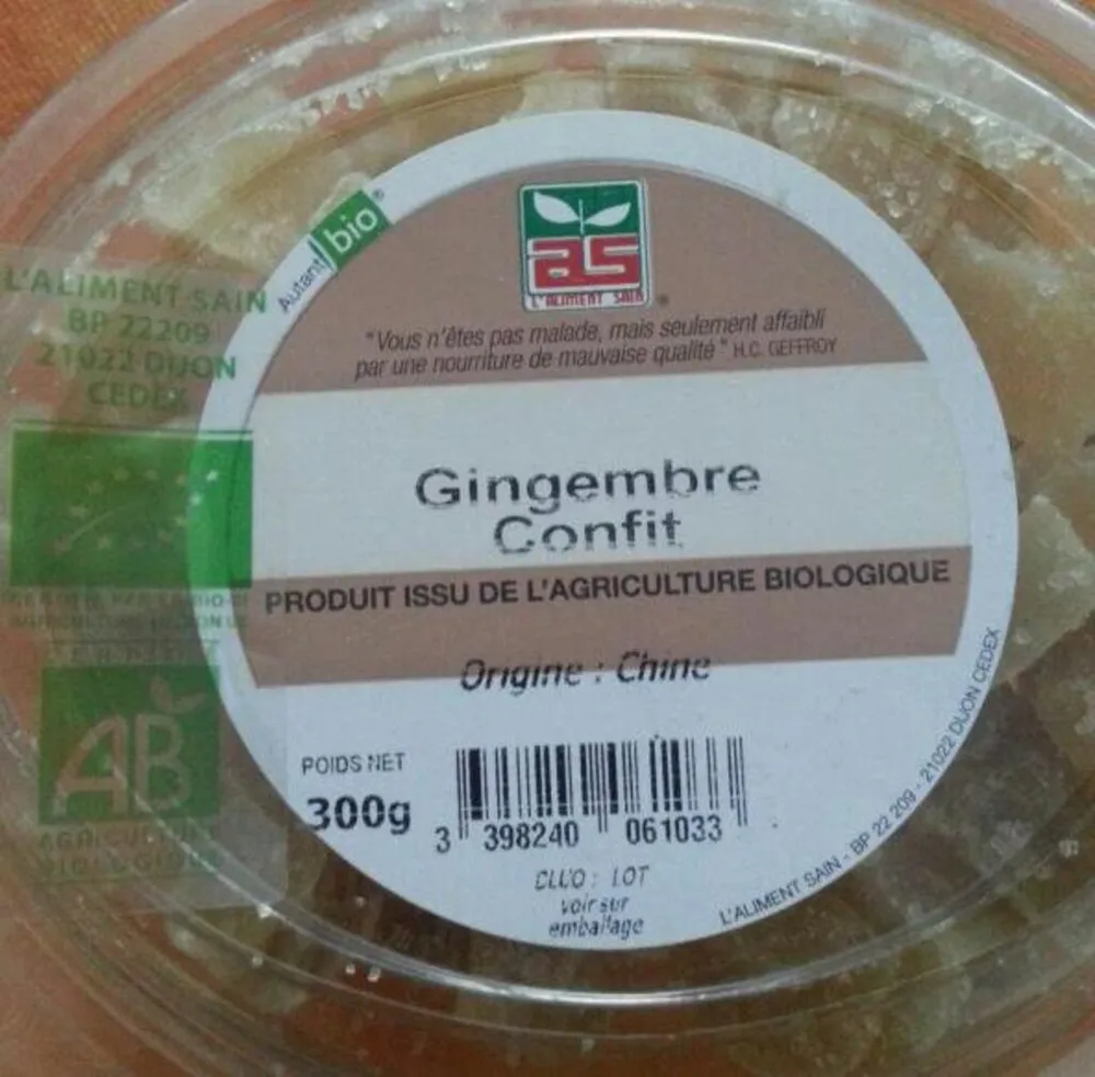 Gingembre confit biologique