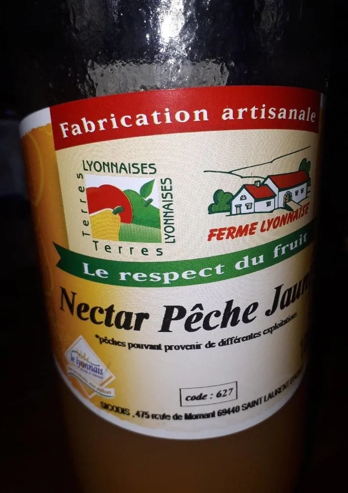 Nectar pêche jaune jus de fruits