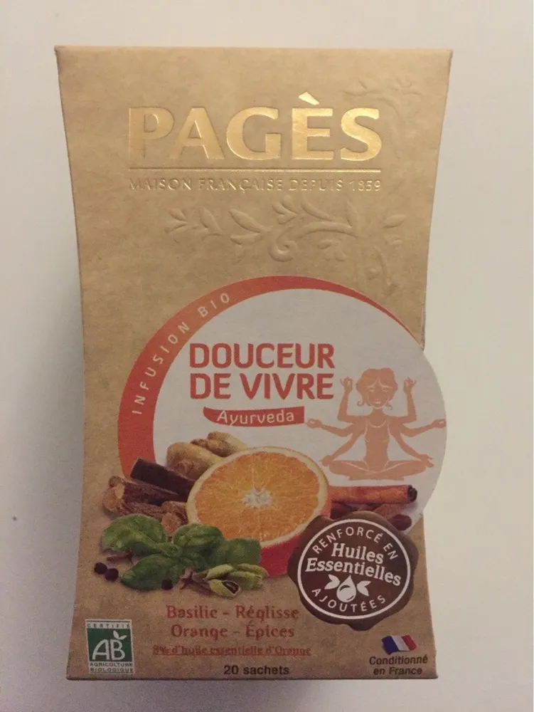 Infusion bio douceur de vivre ayurveda